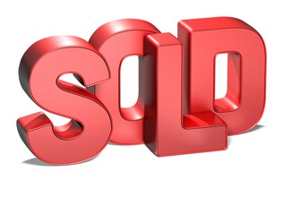 Poster - 3D Word Sold on white background
