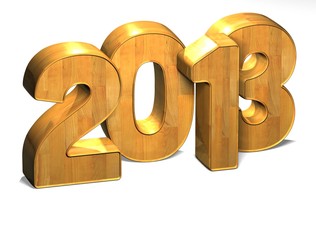 Aufkleber - 3D Year 2013 on white background