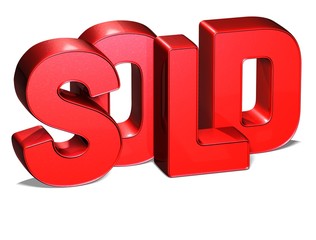 Poster - 3D Word Sold on white background