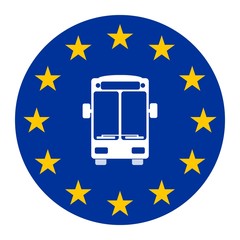 Sticker - Bus dans un drapeau européen