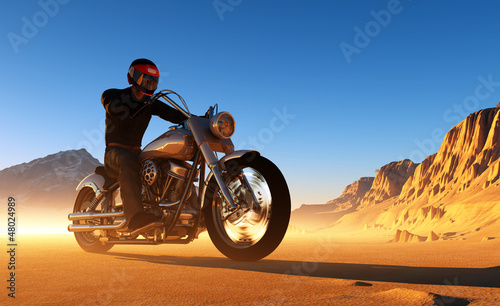 Obraz w ramie Motorcyclist