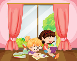 Poster - Girls reading book