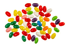 Color Jelly Beans Over White