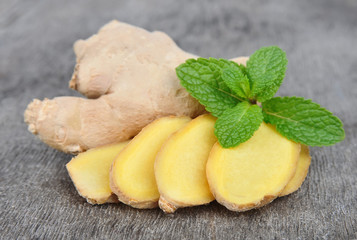 Poster - Ginger root with mint