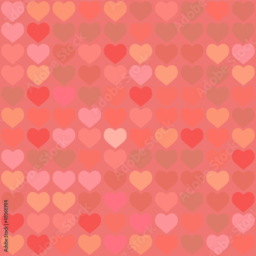 Naklejka - mata magnetyczna na lodówkę Valentine background with hearts, repetitive pattern