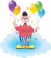 Clown with festive balloons
