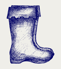 Wall Mural - Rubber boots. Doodle style