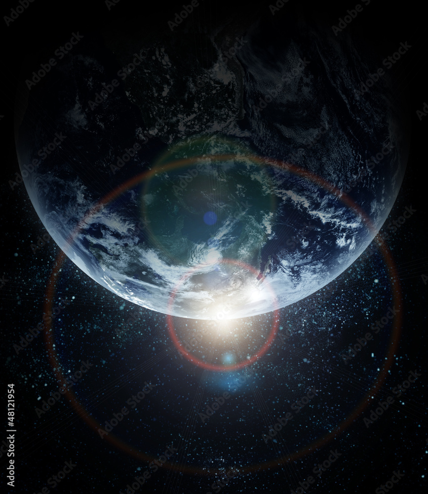 realistic planet earth in space Stock Illustration | Adobe Stock