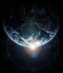 realistic planet earth in space