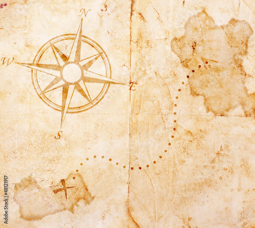 Obraz w ramie old treasure map