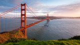 Fototapeta Nowy Jork - Golden Gate Bridge Sunset Panorama