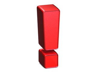 Poster - 3D Exclamation Mark Red Sign