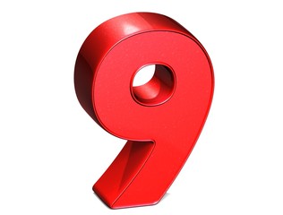 Aufkleber - 3d number nine on white background
