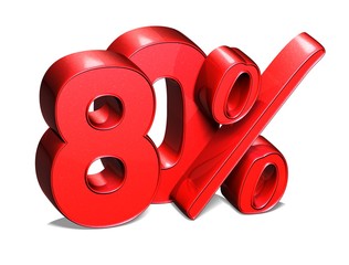 Poster - 3D 80 Percent on white background