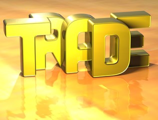 Aufkleber - 3D Word Trade on yellow background