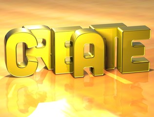 Aufkleber - 3d word create on yellow background