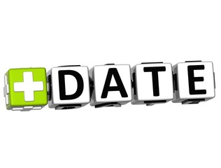Poster - 3D Add Date Button Click Here Block Text