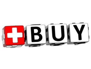 Poster - 3D Buy Button Click Here Block Text