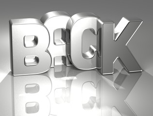 Poster - 3D Word Back on silver background