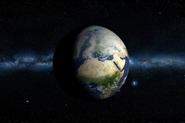 Wall Mural - planet earth & milky way