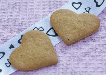 Two Valentine's cookies