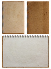 Aufkleber - Old brown Notebook paper, isolated on white background 