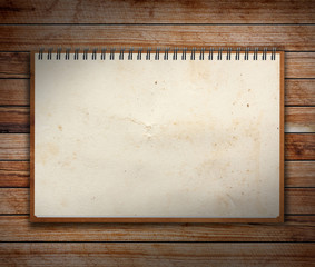 Aufkleber - Notebook paper on Old Wooden textures 