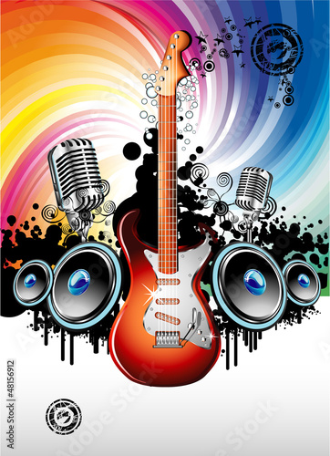 Naklejka na meble Electric Guitar Music Background