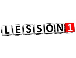 Poster - 3D Lesson Button Click Here Block Text
