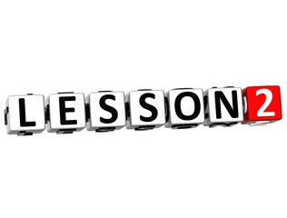 Poster - 3D Lesson Button Click Here Block Text