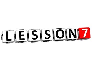 Poster - 3D Lesson Button Click Here Block Text