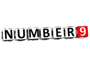 Poster - 3D Number Button Click Here Block Text