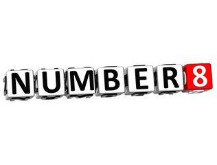Poster - 3D Number Button Click Here Block Text