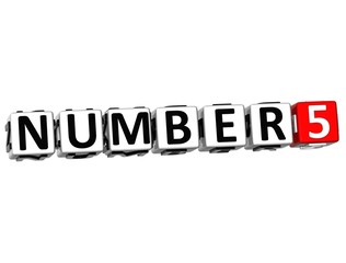 Poster - 3D Number Button Click Here Block Text