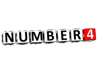 Poster - 3D Number Button Click Here Block Text