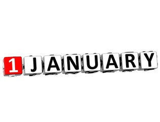 Aufkleber - 3D New Year Button Click Here Block Text