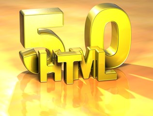 Poster - 3D Word HTML on yellow background
