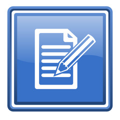 Aufkleber - notes blue glossy square web icon isolated
