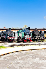 Steam Locomotives In Railway Museum, Jaworzyna Slaska, Silesia,