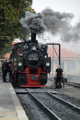 Fototapete - Dampflokomotive der Harzer Schmalspurbahnen