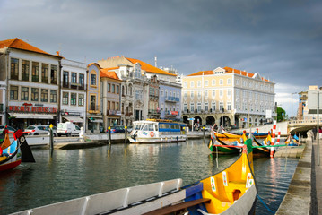 Wall Mural - Aveiro with typical boats, Portugal