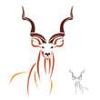 Vector of Greater Kudu on white background. Animals.