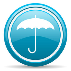 Aufkleber - umbrella blue glossy icon on white background