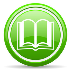 Aufkleber - book green glossy icon on white background