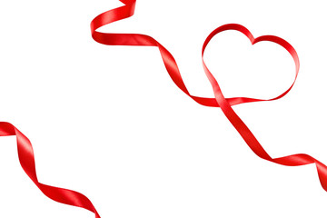 heart shaped ribbon isolated on white, template design