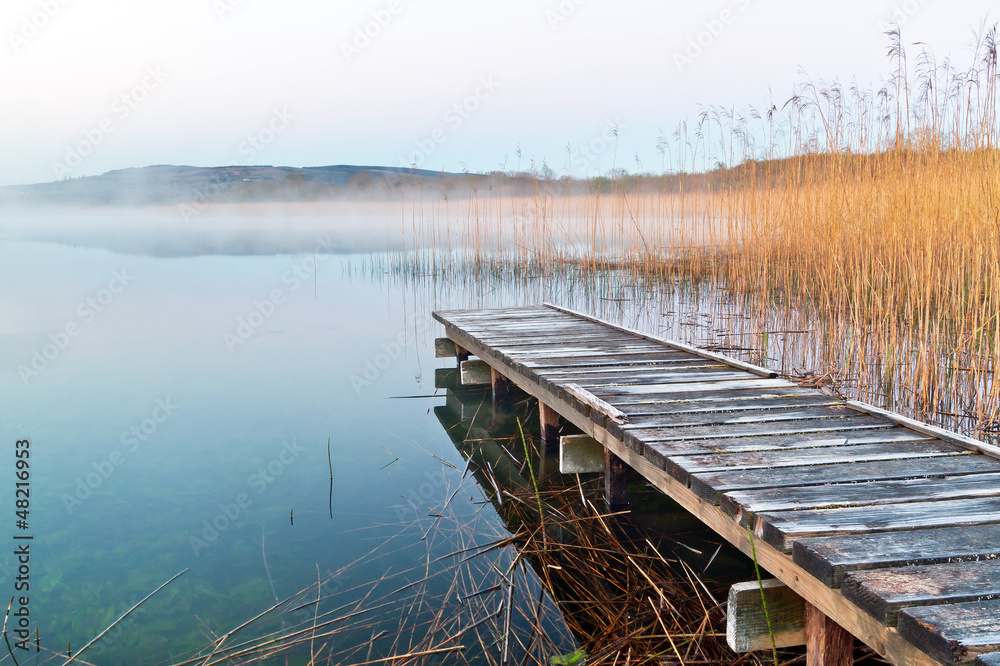 Irish lake before sunrise