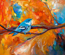 Blue Cerulean Warbler Bird