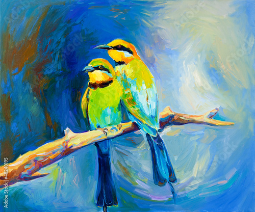 Obraz w ramie blue tailed bee eaters