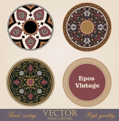 Wall Mural - Vintage circle Frames and Borders. Epos background design