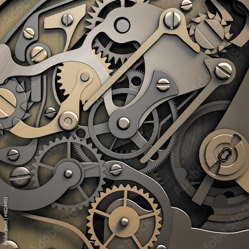 Naklejka - mata magnetyczna na lodówkę clockwork 3d illustration